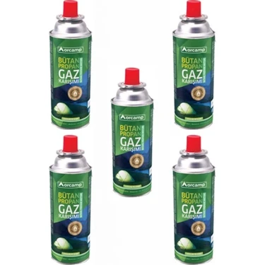 Orcamp 5'li Paket Orgaz Kamp Kartuş Tüp 227 gr %30 Propan & %70 Bütan Gazı ile Güçlü Performans -