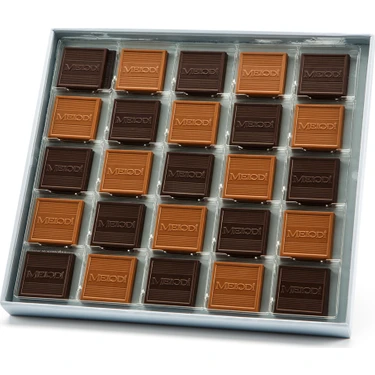 Melodi Çikolata Melodi Madlen Çikolata 300 gr Sütlü ve Bitter Aroma ile Şık Hediye