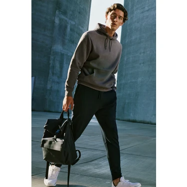 Altınyıldız Classics Erkek Siyah Standart Fit Normal Kesim 2 Iplik Cepli Rahat Pamuklu Jogger