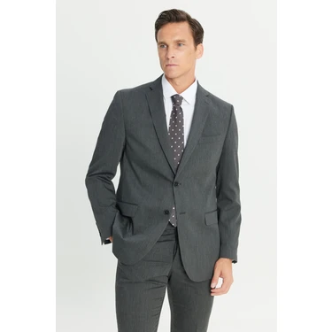 Altınyıldız Classics Erkek Antrasit Slim Fit Dar Kesim Mono Yaka Takım