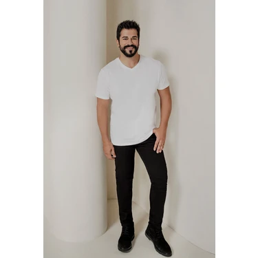 Altınyıldız Classics Erkek Siyah Diz İzi Yapmayan Pamuklu Esnek Denim Jean Kot Pantolon Ekstra Slim