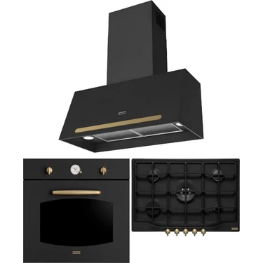 Franke Classic Line Nero Rustik Ankastre Set (Fch 755 4g Tc N On C Ocak + Fco 86 H On Fırın + Fco