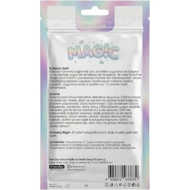 Assess Store Stopever Spot Patch 20 Adet Akne Patch Siyah Nokta Karşıtı Holografik Yıldız Kalp Cilt