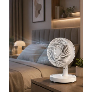 Zenvia Sessiz Çalışan Mini Masaüstü Fan 2 Kademeli Otomatik