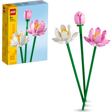 LEGO® Botanicals Lotus Çiçekleri 40647 – 8 Yaş ve Üzeri Çocuklar için 2 Çiçek ve 1 Tomurcuk İçeren