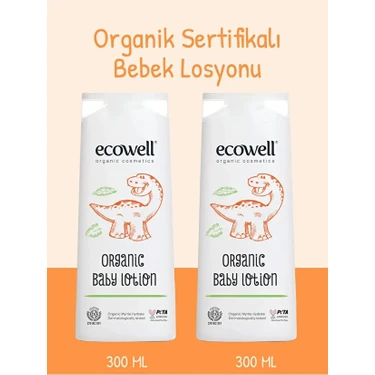 Ecowell Bebek Yüz & Vücut Losyonu, Organik & Vegan Sertifikalı, Nemlendirici Krem, Parabensiz