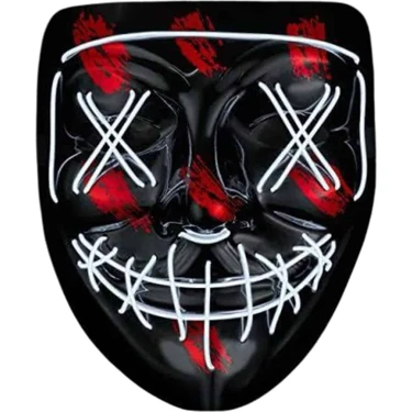 Uravas Store Hallowen Parti Maskesi Neon LED Işıklı Maske 3 Modlu Cadılar Bayramı