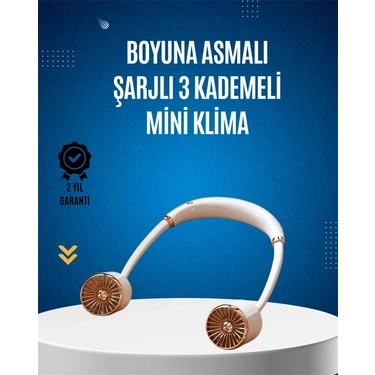 sbodurhome USB Şarjlı Boyun Fanı | Hafif, Katlanabilir, Taşınabilir, Düşük Gürültülü