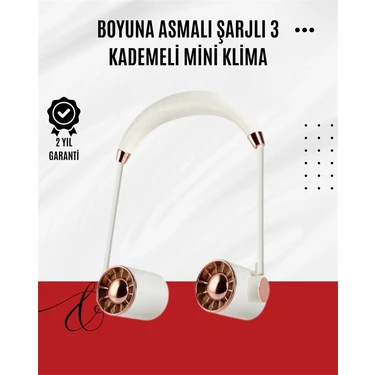 sbodurhome USB Şarjlı Katlanabilir Boyun Fanı | 3 Kademeli, Sessiz ve Taşınabilir