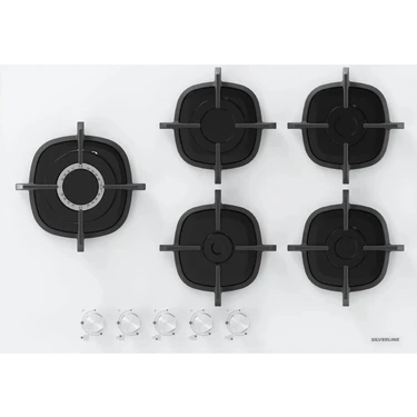 Silverline CS5613W01 Beyaz Cam Ankastre Ocak Döküm