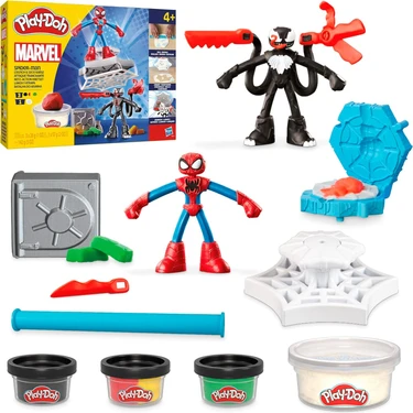Play-Doh Marvel Spider-Man Fırlat ve Ikiye Böl Kapışması Oyun
