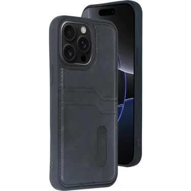Mey Ithalat®   iPhone 15 Pro Max Kılıf Sara Kartvizitli Deri Kılıf -