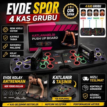 Katlanabilir Push Up Board Şınav Standı Evde Spor Fitness Egzersiz