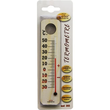 Senka Ahşap 3.5 x 15CM Derece Oda Termometresi̇ Iç / Diş Kurşun ve Ci̇va