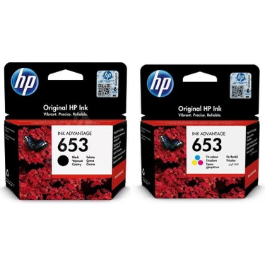 HP 653 Renkli ve Siyah 2 Li Set Kartuş Renkli Yüksek Verimlilik ile Profesyonel Baskı