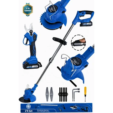 Kimmeer Plus 21V Güçlü Çift Akü Uzatmalı Kollu Çalı Ot Biçme Makinesi 201 cm Kesme