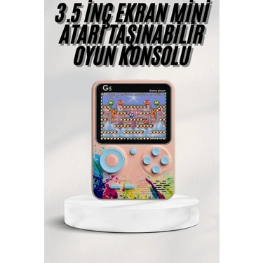 Renklime 3 Inç Ekran 500 Oyunlu Game Box Mini Taşınabilir Oyun Konsolu -