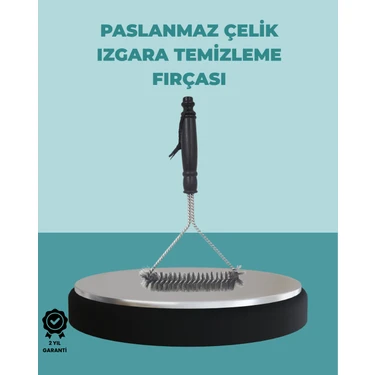 Renklime Uzun Saplı Paslanmaz Çelik Izgara Temizlik Fırçası -