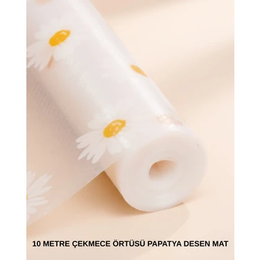Datatek 10 Metre Papatya Desenli Yapışmaz Kaydırmaz Çekmece Örtüsü -