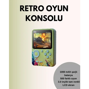 Tv Bağlantılı 500 Oyunlu Mini Gameboy Konsol -