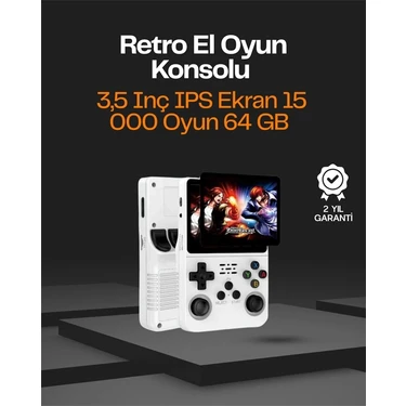 İlkyaz Fashion Taşınabilir Retro Oyun Konsolu – 15.000 Oyun, 64 GB Depolama, IPS