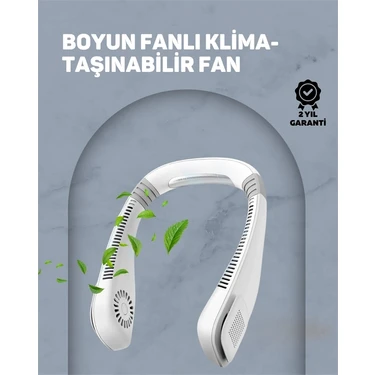İlk El Grup USB Şarjlı Giyilebilir Fan | 5 Kademeli Rüzgar Hızı, Sessiz Turbo Soğutma, 360° Hava