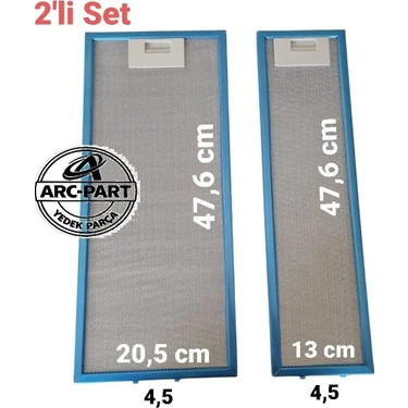 Arçelik P180 Davlumbaz Alüminyum Filtre Takımı 2 Adet Kolay Temizlenebilir Yüksek