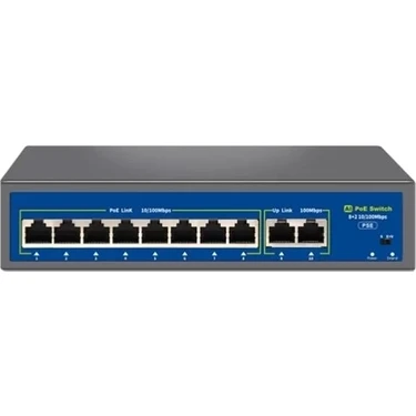 Uravas Store Novacom NVC-HIF0820FBL-C 8+2 Port 120W 10/100MBPS Poe Switch (250M Extend