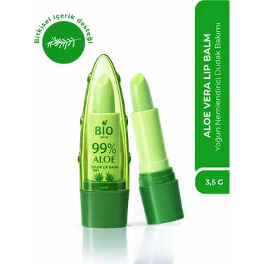 Bio Asia Aloe Vera Lip Balm Yoğun Nemlendirici Onarıcı Bitkisel Dudak Bakımı