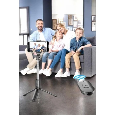 Uravas Store Kumandalı Tripod Telefon Tutucu Selfie Çubuğu 360 Derece