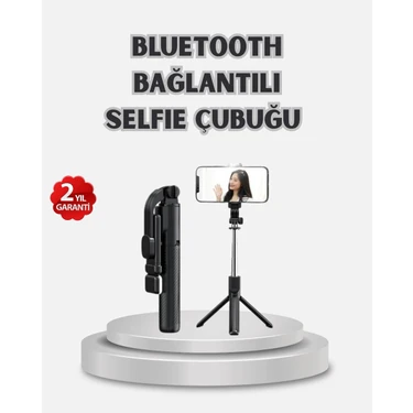 Uravas Store Kablosuz Bluetooth Selfie Çubuğu – 360° Dönebilir Başlık Taşınabilir ve Şık