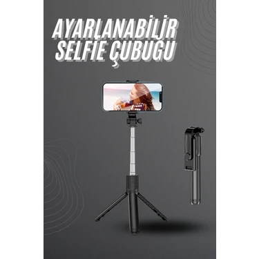 Uravas Store Selfie Çubuğu Tripod Bluetooth Kumandalı Selfie Çubuğu Telefon