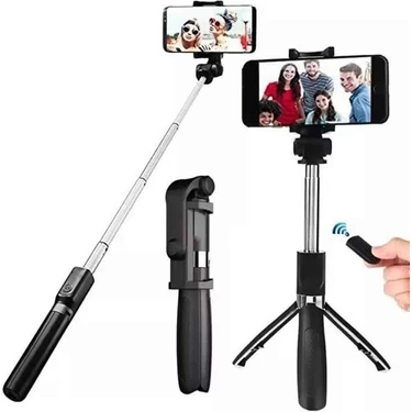 Uravas Store Selfie Çubuğu Tripod Bluetooth Kumandalı Selfie Çubuğu Telefon