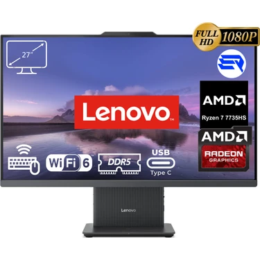 Lenovo Ideacentre 3 27ARR9 Amd Ryzen 7 7735HS 8gb Ram 1tb SSD 27'' Fhd Windows 11 Pro All In One