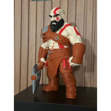 Printlabtr 30 cm Kratos Figürü Dekoratif Koleksiyon Biblosu – 3D Baskı Oyun Karakteri