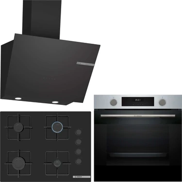 Bosch Inox / Siyah Ankastre Set