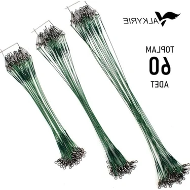 60 Adet Çelik Fishing Leader Seti – Paslanmaz Çelik Olta Halatı Lider Teli 3 Boy