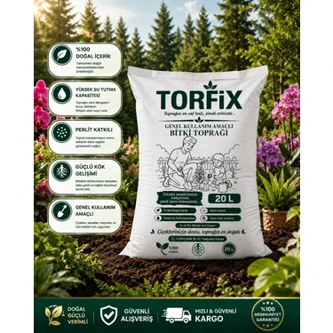 Torfix Torf 20 Lt Özel Karışımlı Perlit Katkılı Iç Dış Mekan Bitki Yetiştirme