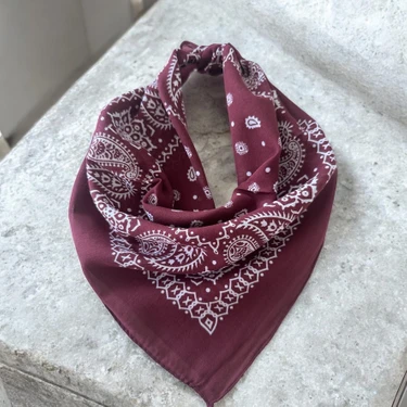 Als Tasarım Dünyası Bordo Renk %100 Koton Retro Desenli Çok Amaçlı