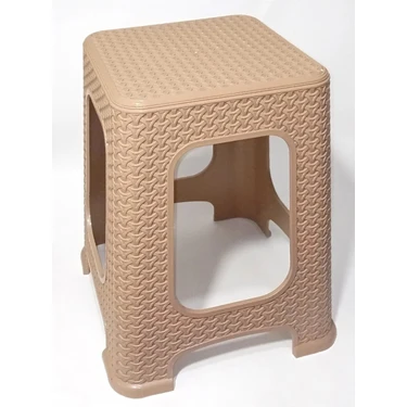 Zenvia 4 Adet Büyük Kahve Tabure  Kir Tutmaz 45CM Hasır Örgü Yemek Masasına Uygun Alt Kuşaklı