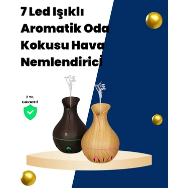 Zenvia Mey Ithalat® USB Şarjlı 7 Renk LED Işıklı Sessiz Çalışan Mini Hava