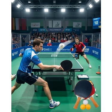 Zenvia Mey Ithalat® Masa Tenisi Oyun Seti 2 Raket 3 Top Evde Spor ve