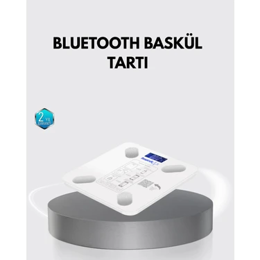 Zenvia Mey Ithalat® Bluetooth Akıllı Tartı – 8 Fonksiyonlu Dijital Baskül, 180 kg