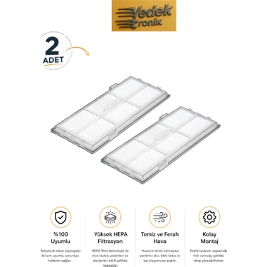 Roborock S8 / S8 Sonic / S8 Plus / S8 Pro Ultra Uyumlu 2'li Hepa Filtre Yedek Parça Yüksek