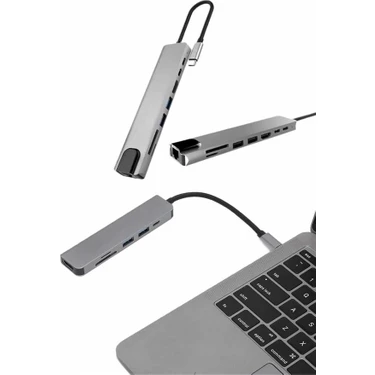 Zenvia Mey Ithalat® Çevirici Dönüştürücü Adaptör Macbook 3 In 1 Type-C To Hdmı USB