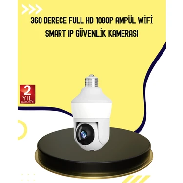Zenvia Mey Ithalat® 1080P Görüntü Kaliteli Wi-Fi Ampul Tipi Güvenlik