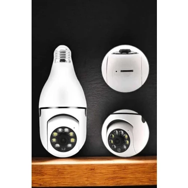 Zenvia Mey Ithalat® Ampul Görünümlü Güvenlik Kamerası Duylu Wifi Kamerası