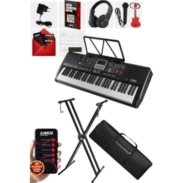 MarkEntegra Midex PS-1800BK-SET 61 Tuşlu Kaliteli Org Dijital Ekranlı Stand Kulaklık Çanta Notalık