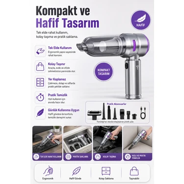 İlk El Grup El Tipi Basınçlı Hava Üfleme ve Vakum Süpürge Makinesi Şarjlı Aparatlı