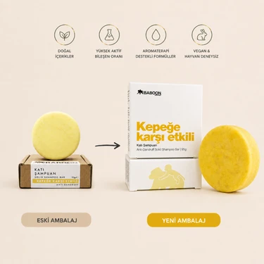 Baboon Natural Kepeğe Karşı Etkili Katı Şampuan - Anti-Dandruff 95